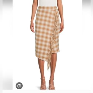 Time and Tru Plaid Brown and White Women's Skirt Size XL NWT